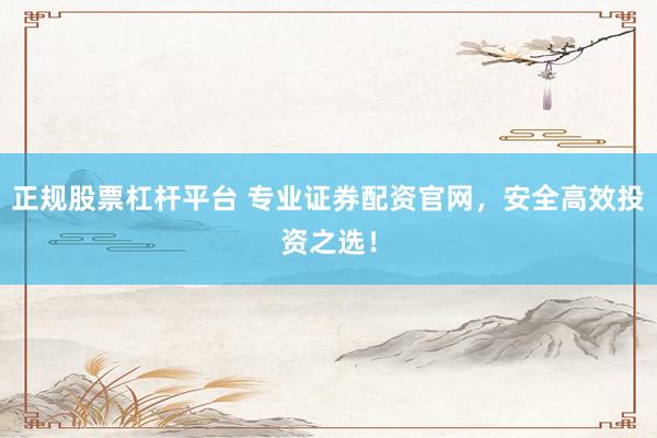 正規(guī)股票杠桿平臺 專業(yè)證券配資官網(wǎng)，安全高效投資之選！