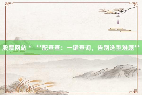 股票網(wǎng)站 *   **配查查：一鍵查詢，告別選型難題**