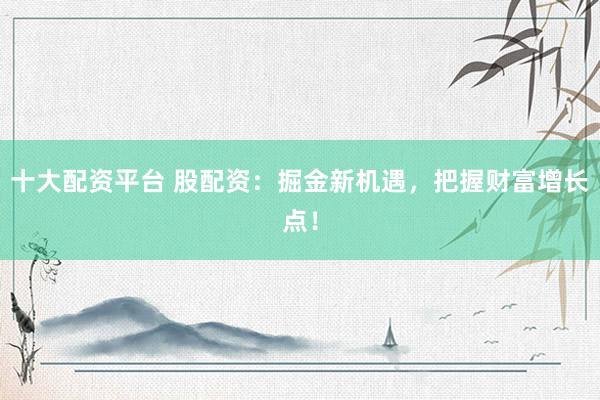 十大配資平臺 股配資：掘金新機遇，把握財富增長點！