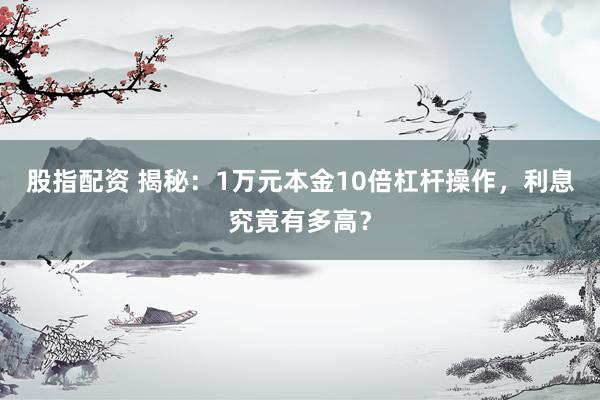 股指配資 揭秘：1萬(wàn)元本金10倍杠桿操作，利息究竟有多高？