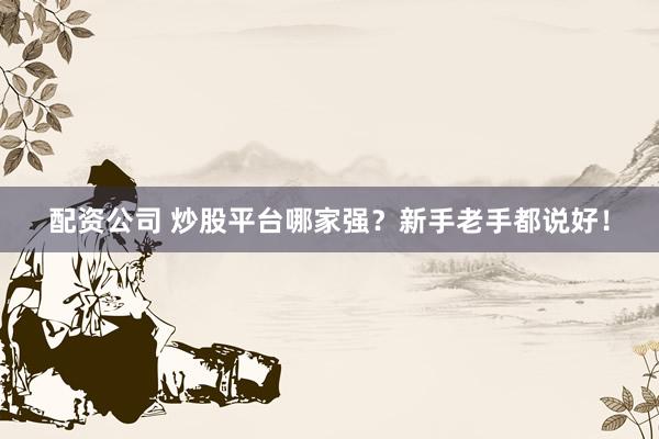 配資公司 炒股平臺(tái)哪家強(qiáng)？新手老手都說(shuō)好！
