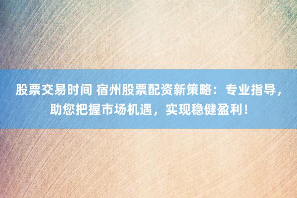 股票交易時間 宿州股票配資新策略：專業(yè)指導(dǎo)，助您把握市場機遇，實現(xiàn)穩(wěn)健盈利！