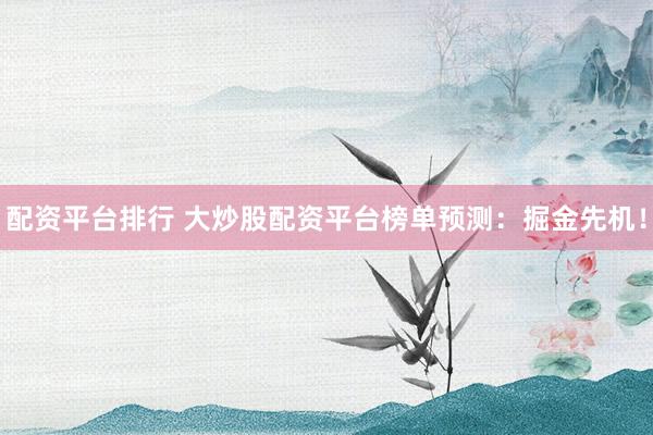 配資平臺(tái)排行 大炒股配資平臺(tái)榜單預(yù)測(cè)：掘金先機(jī)！