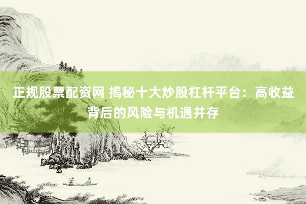 正規(guī)股票配資網(wǎng) 揭秘十大炒股杠桿平臺(tái)：高收益背后的風(fēng)險(xiǎn)與機(jī)遇并存